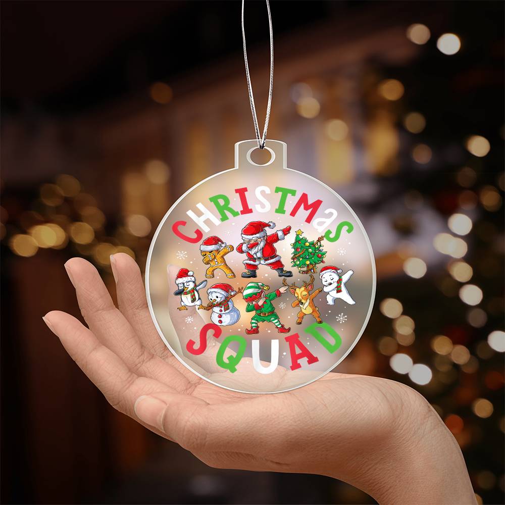 Holiday Ornament - Santa's Dabbing Christmas Squad - Personalized Acrylic Ornament - The Shoppers Outlet