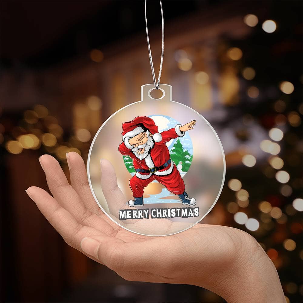 Holiday Ornament - Merry Christmas - Dabbing Santa - Personalized  Acrylic  Ornament - The Shoppers Outlet