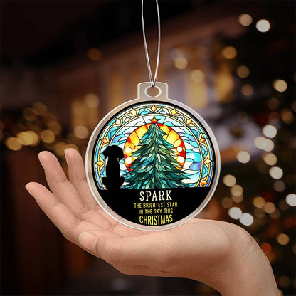 Holiday Ornament - Merry Christmas - Spark The Brightest Star -  Personalized Acrylic Ornament - The Shoppers Outlet