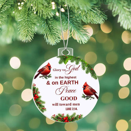 Faith - Glory To God - Luke 2:14 - Personalized Acrylic Ornament - The Shoppers Outlet