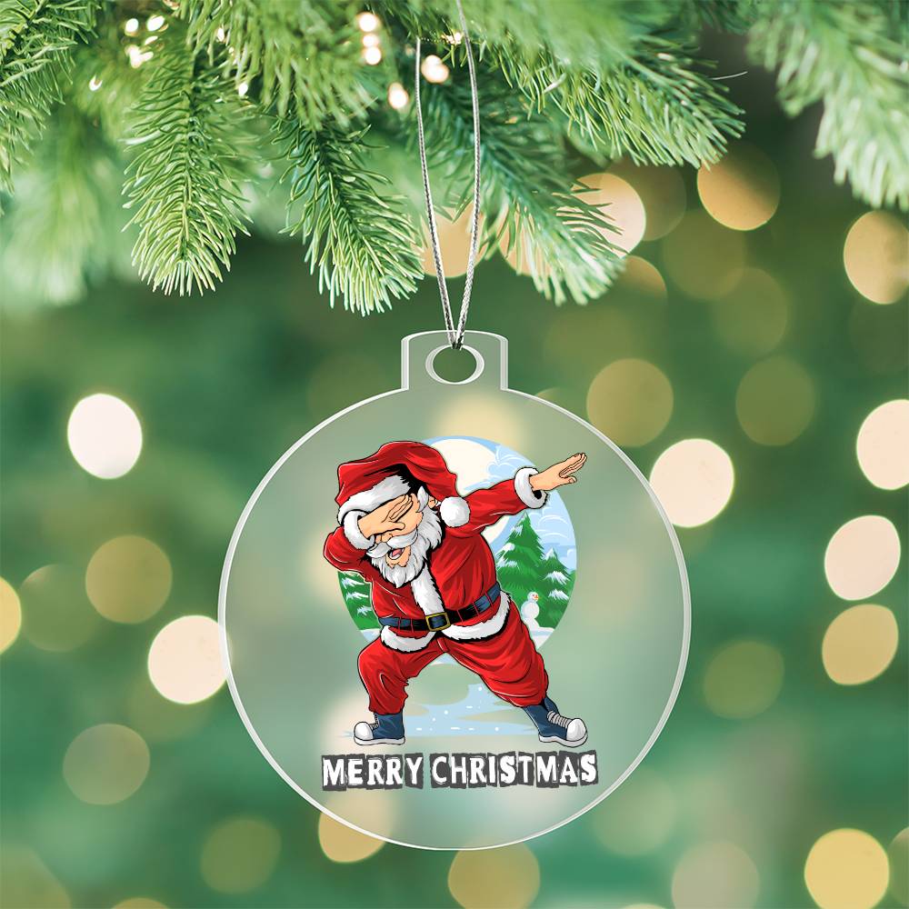 Holiday Ornament - Merry Christmas - Dabbing Santa - Personalized  Acrylic  Ornament - The Shoppers Outlet