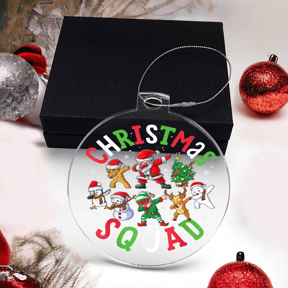 Holiday Ornament - Santa's Dabbing Christmas Squad - Personalized Acrylic Ornament - The Shoppers Outlet