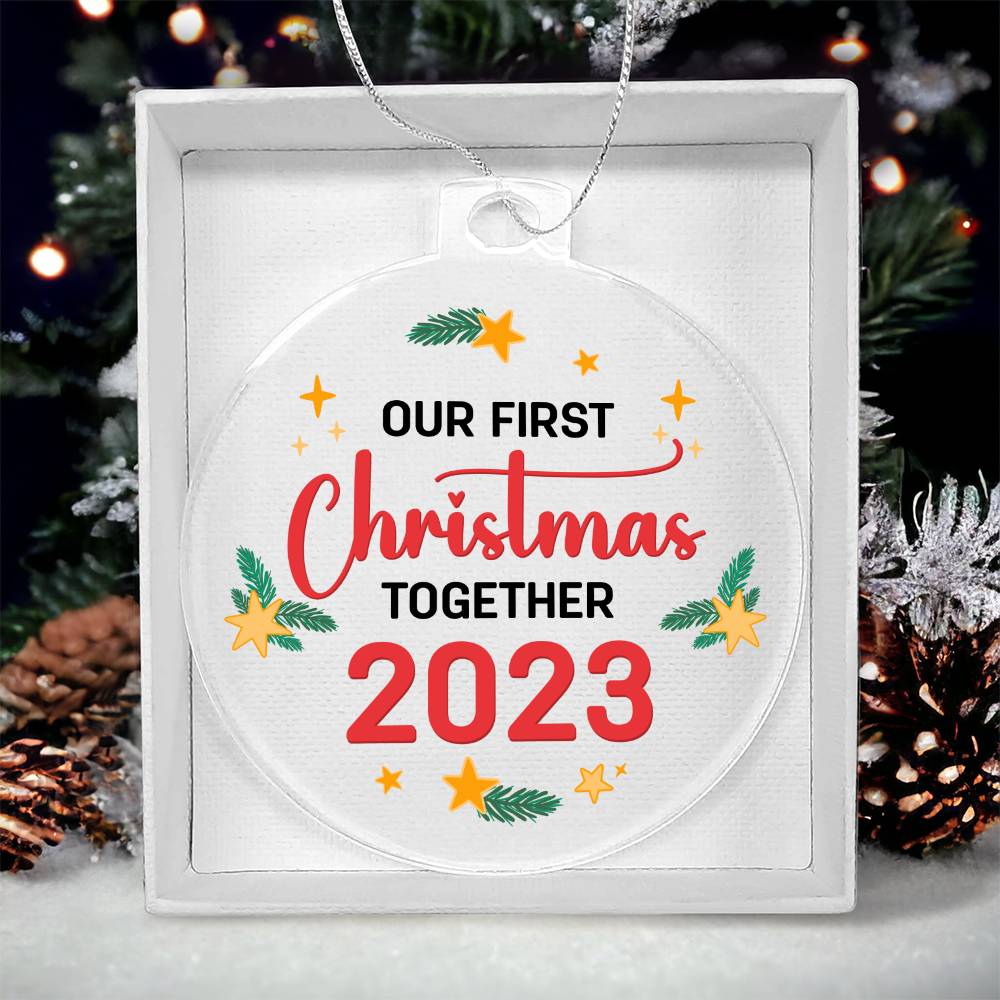 Holiday Ornament - Our First Christmas Together 2023- Personalized Acrylic Ornament - The Shoppers Outlet