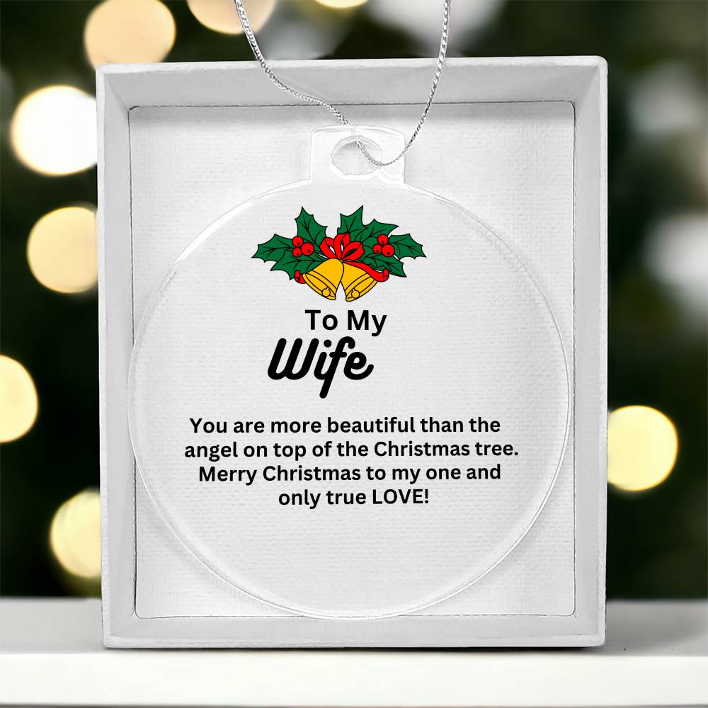 Wife - Merry Christmas To My One and Only - Personalized Acrylic Ornament - The Shoppers Outlet