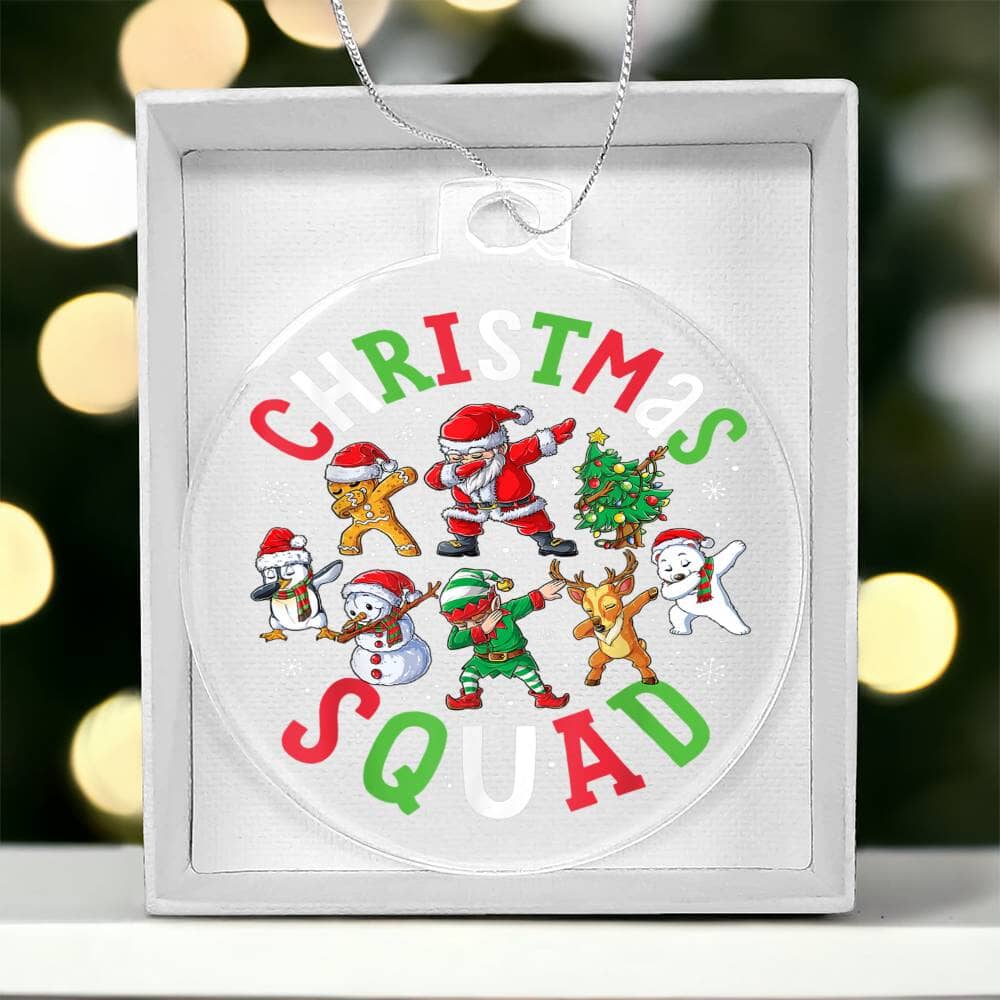 Holiday Ornament - Santa's Dabbing Christmas Squad - Personalized Acrylic Ornament - The Shoppers Outlet