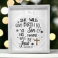 Faith - Holiday Ornament - She Will Give Birth To A Son - Matthew 1:21 - Personalized Acrylic Ornament - The Shoppers Outlet
