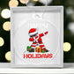 Holiday Ornament - Happy Holidays Dabbing Santa Claus - Personalized Acrylic Ornament - The Shoppers Outlet