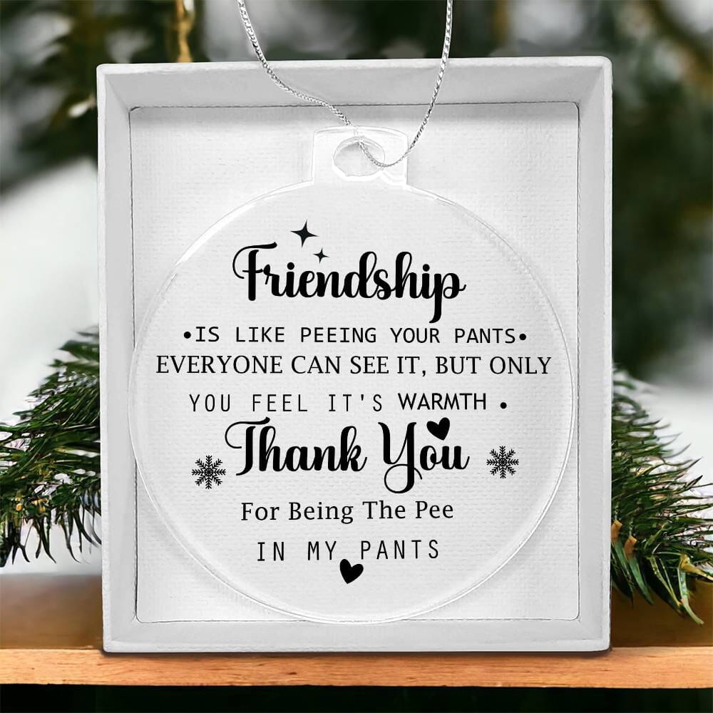 Friend - Holiday Ornament - Friendship - Personalized Acrylic Ornament - The Shoppers Outlet