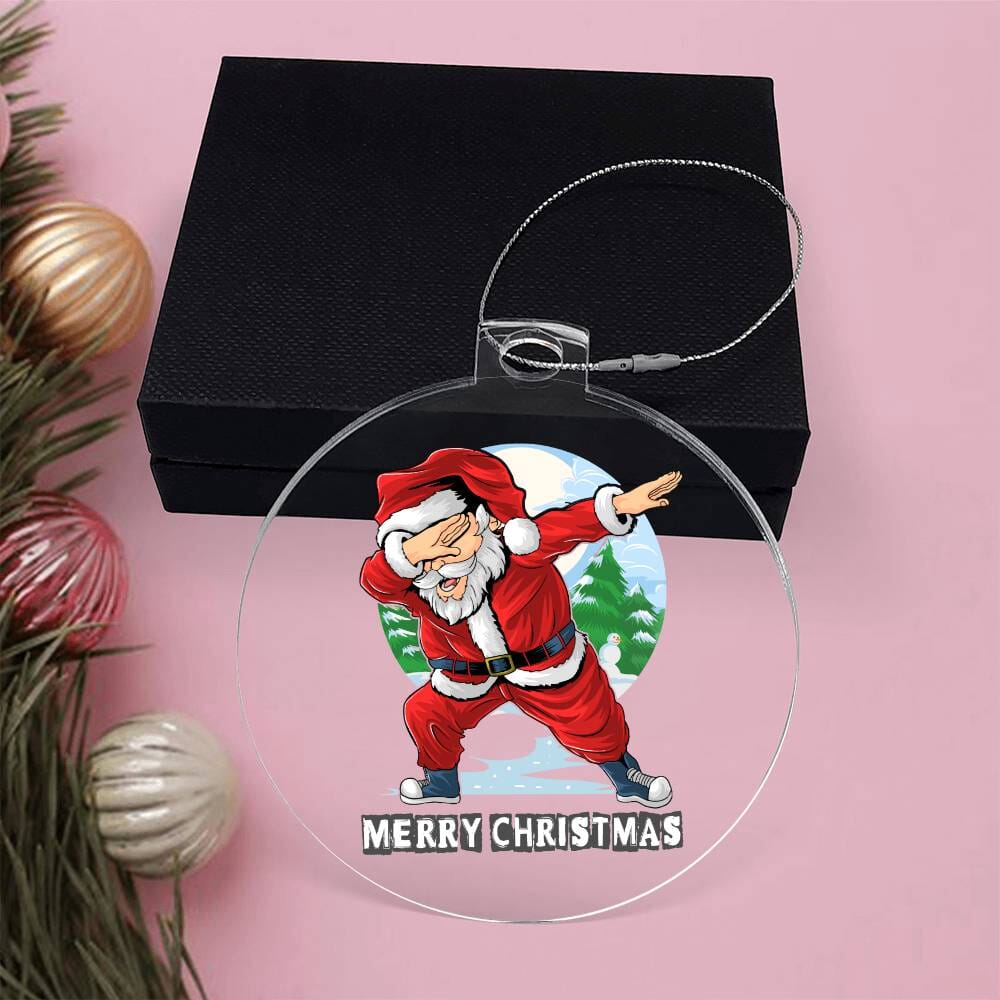 Holiday Ornament - Merry Christmas - Dabbing Santa - Personalized  Acrylic  Ornament - The Shoppers Outlet