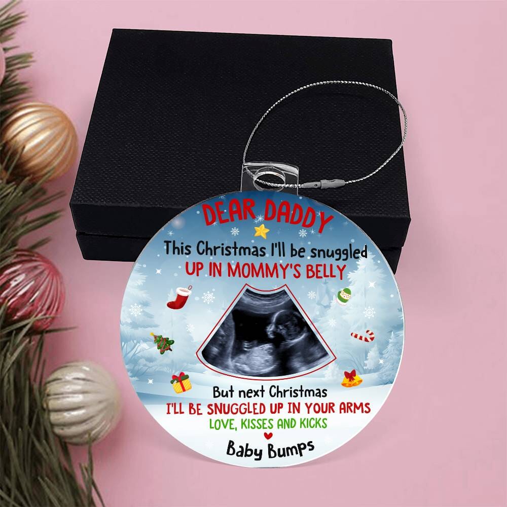 Gift For Dad - Holiday Ornament - Baby Bumps - Personalized Acrylic Ornament - The Shoppers Outlet