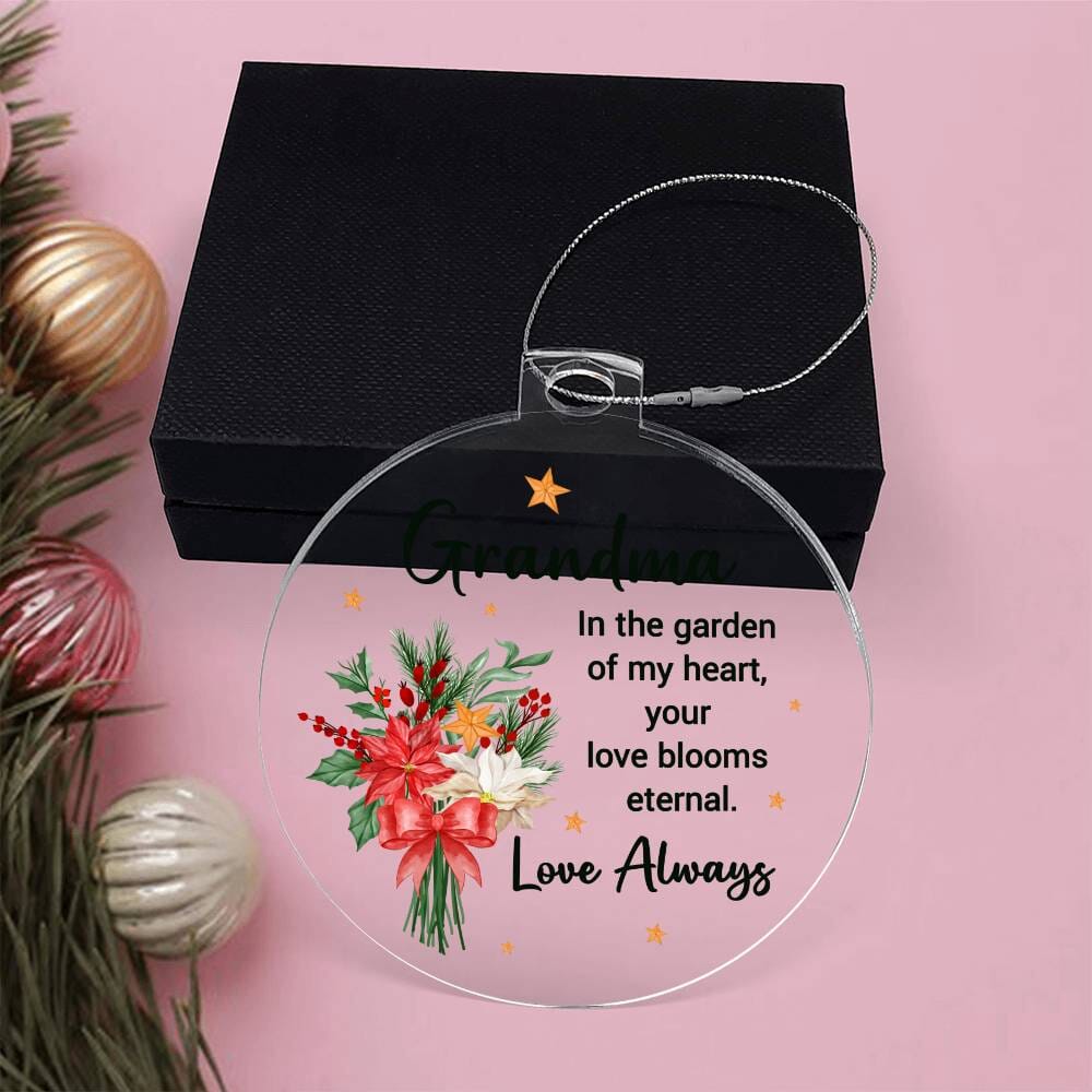 Holiday Ornament - Merry Christmas - To Grandma - Personalized Acrylic Ornament - The Shoppers Outlet