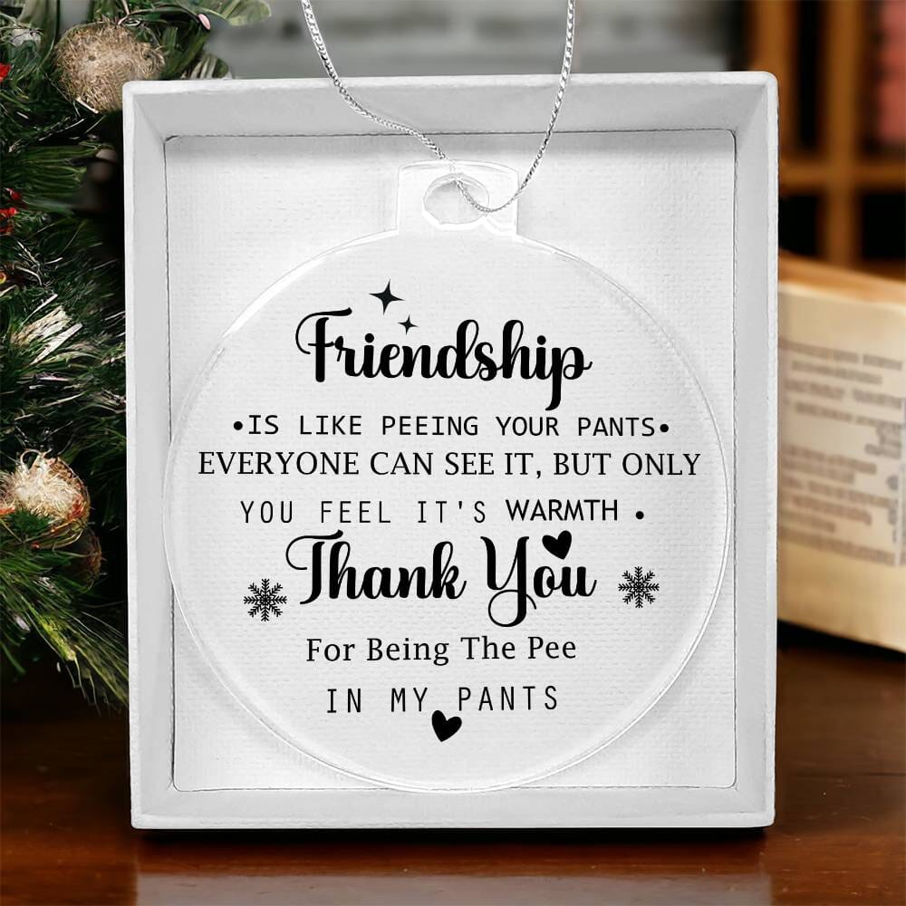 Friend - Holiday Ornament - Friendship - Personalized Acrylic Ornament - The Shoppers Outlet
