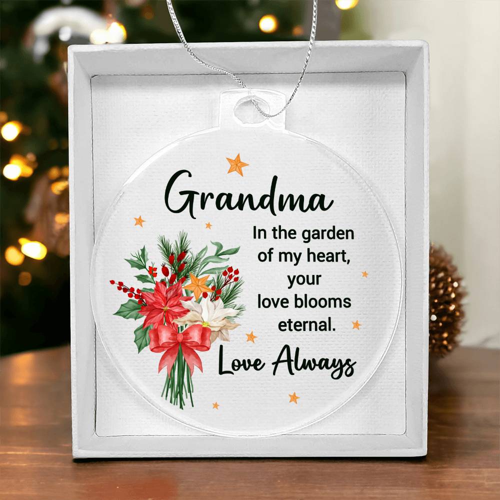 Holiday Ornament - Merry Christmas - To Grandma - Personalized Acrylic Ornament - The Shoppers Outlet
