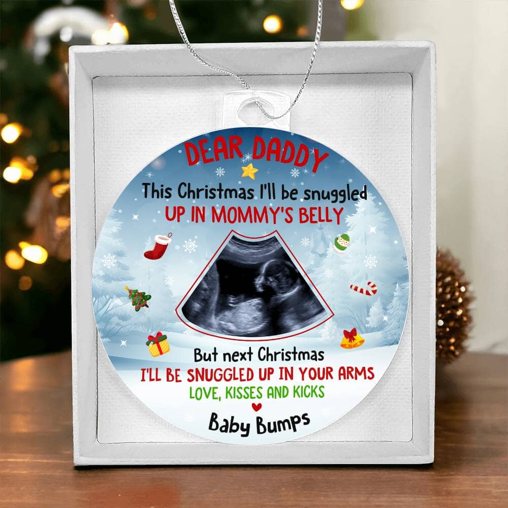 Gift For Dad - Holiday Ornament - Baby Bumps - Personalized Acrylic Ornament - The Shoppers Outlet