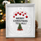 Holiday Ornament - Merry Christmas To All - Black Print - Personalized Acrylic Ornament - The Shoppers Outlet