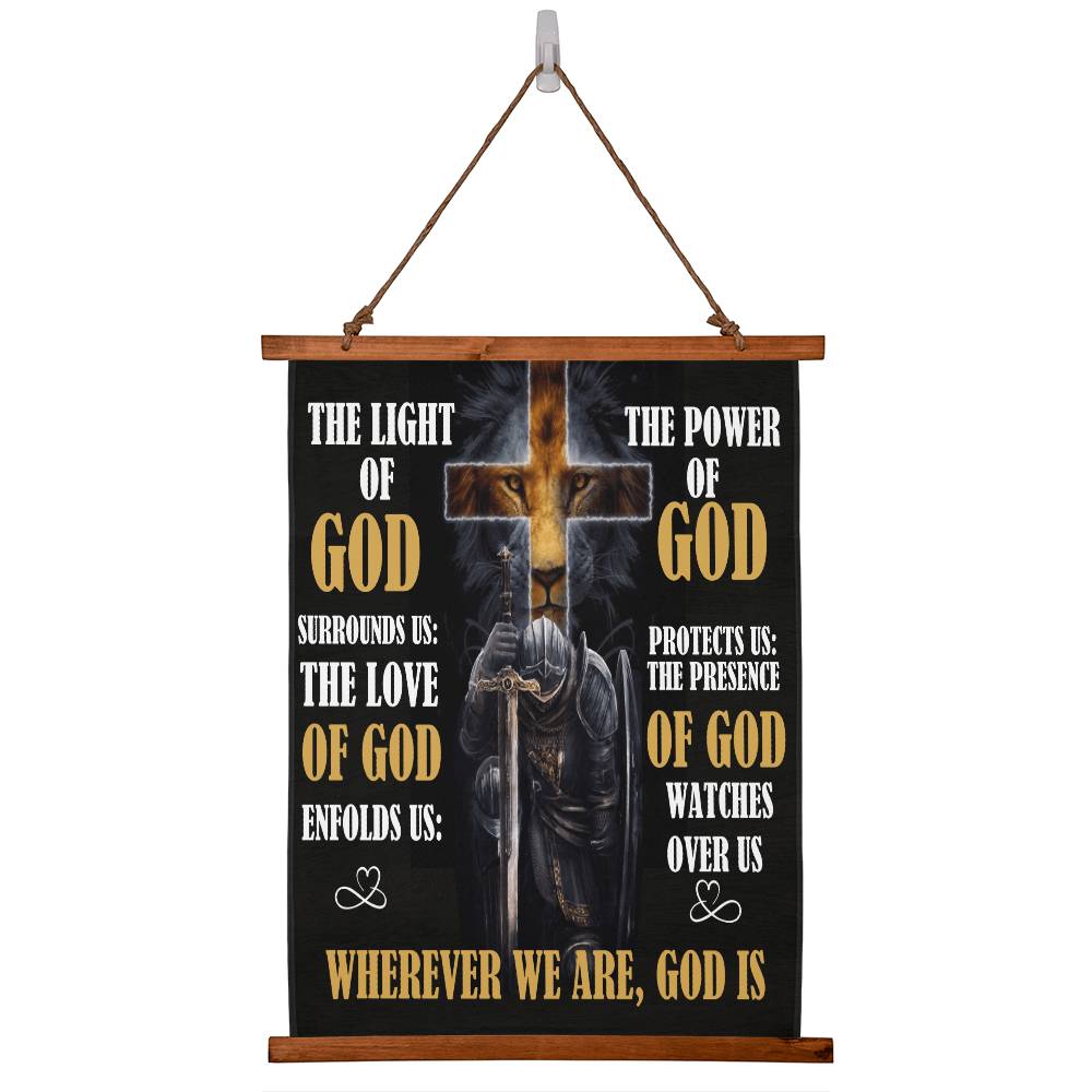 Faith - Wherever We Are God Is - Wood Framed Wall Tapestry - Vertical Design - The Shoppers Outlet