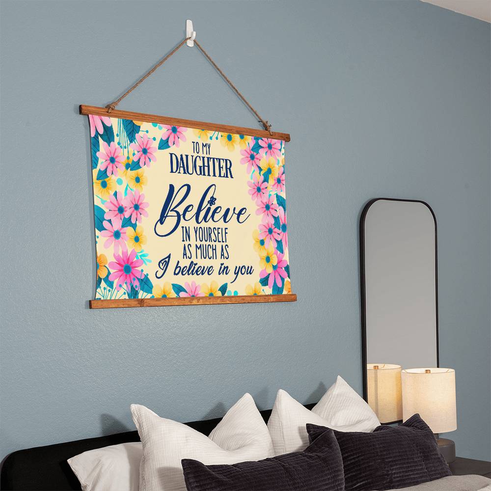 Motivational - Believe In Yourself As Much As I Believe In You - Wood Framed Wall Tapestry - Horizontal Design - The Shoppers Outlet