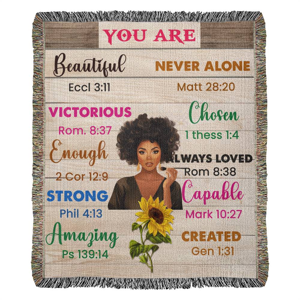 Faith - You Are - Bible Verses - Heirloom Woven Blanket - Portrait - The Shoppers Outlet