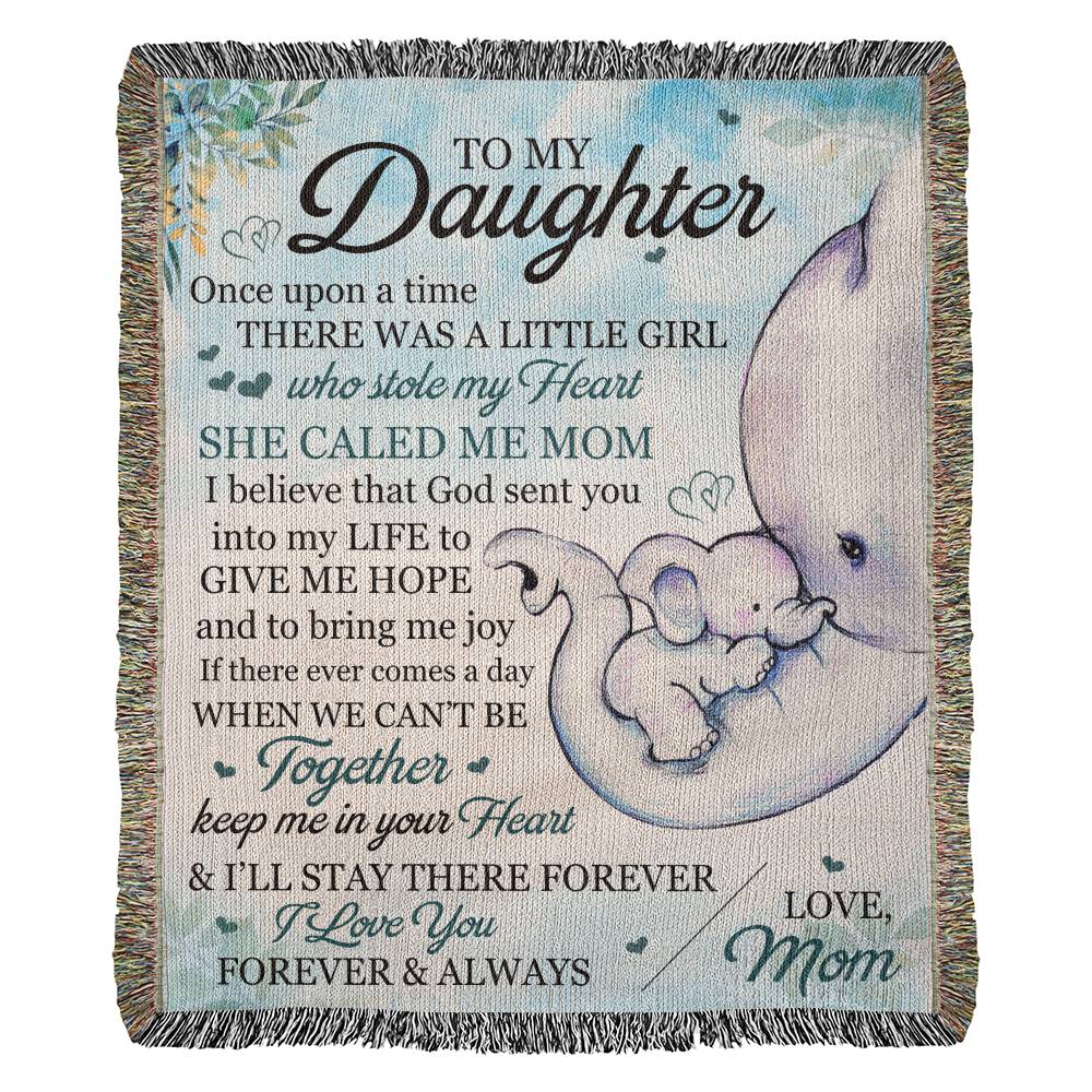 Daughter - Once Upon A Time There Was A Little Girl - Heirloom Woven Blanket - Portrait - The Shoppers Outlet