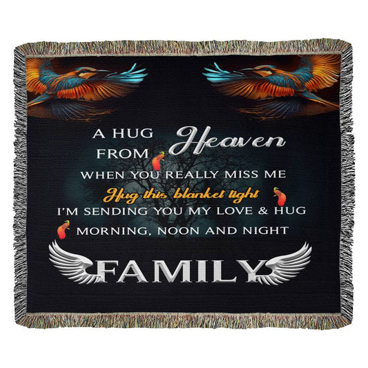 Family - A Hug From Heaven - Heirloom Woven Blanket -Landscape - The Shoppers Outlet