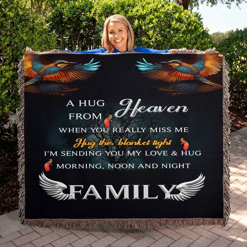 Family - A Hug From Heaven - Heirloom Woven Blanket -Landscape - The Shoppers Outlet