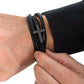 Gift For Husband - With You I Am Home - Men's Cross Leather Bracelet - The Shoppers Outlet