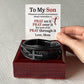 Son - Whenever You Feel Overwhelmed Always Remember To - Men's Cross Leather Bracelet - The Shoppers Outlet