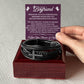 Gift For Boyfriend - Whenever You Feel Overwhelmed - Men's Cross Leather Bracelet - The Shoppers Outlet