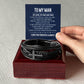 To My Man - My Love, My One And Only. - Men's Cross Leather Bracelet - The Shoppers Outlet