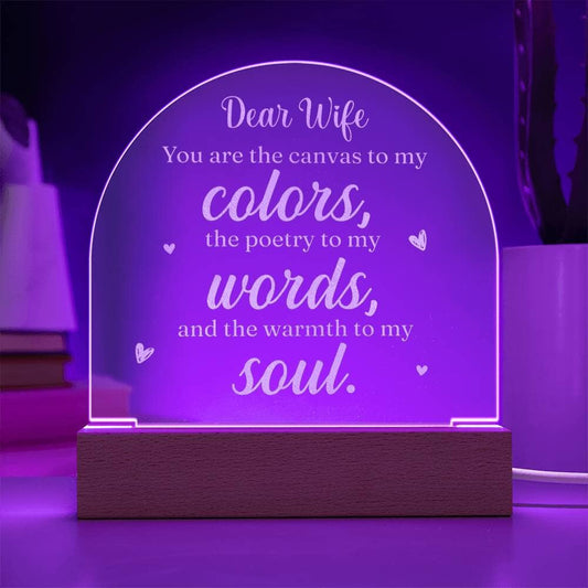 Gift For Wife - Dear Wife You Are - Engraved Acrylic Plaque - The Shoppers Outlet