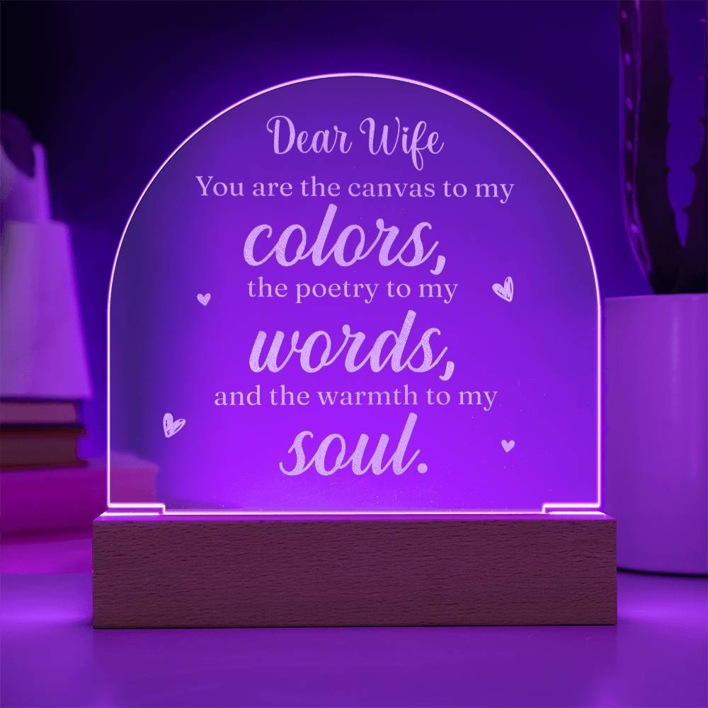 Wife - Dear Wife You Are - Engraved Acrylic Plaque - The Shoppers Outlet