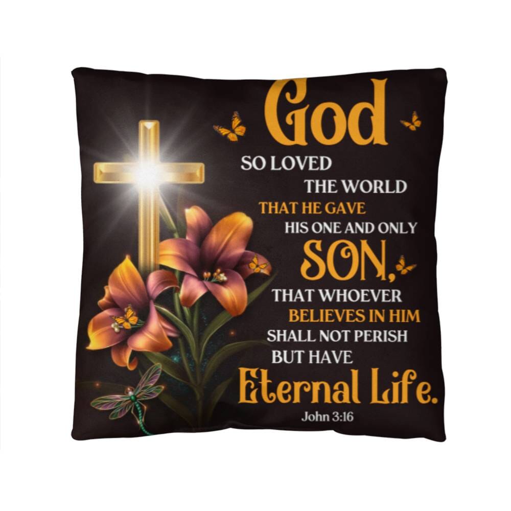 Faith - God So Loved The World - John 3:16  - Classic Throw Pillows - The Shoppers Outlet