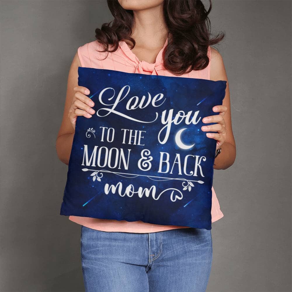 Gift For Mom - Love You To The Moon and Back Mom - Classic Throw Pillows - The Shoppers Outlet