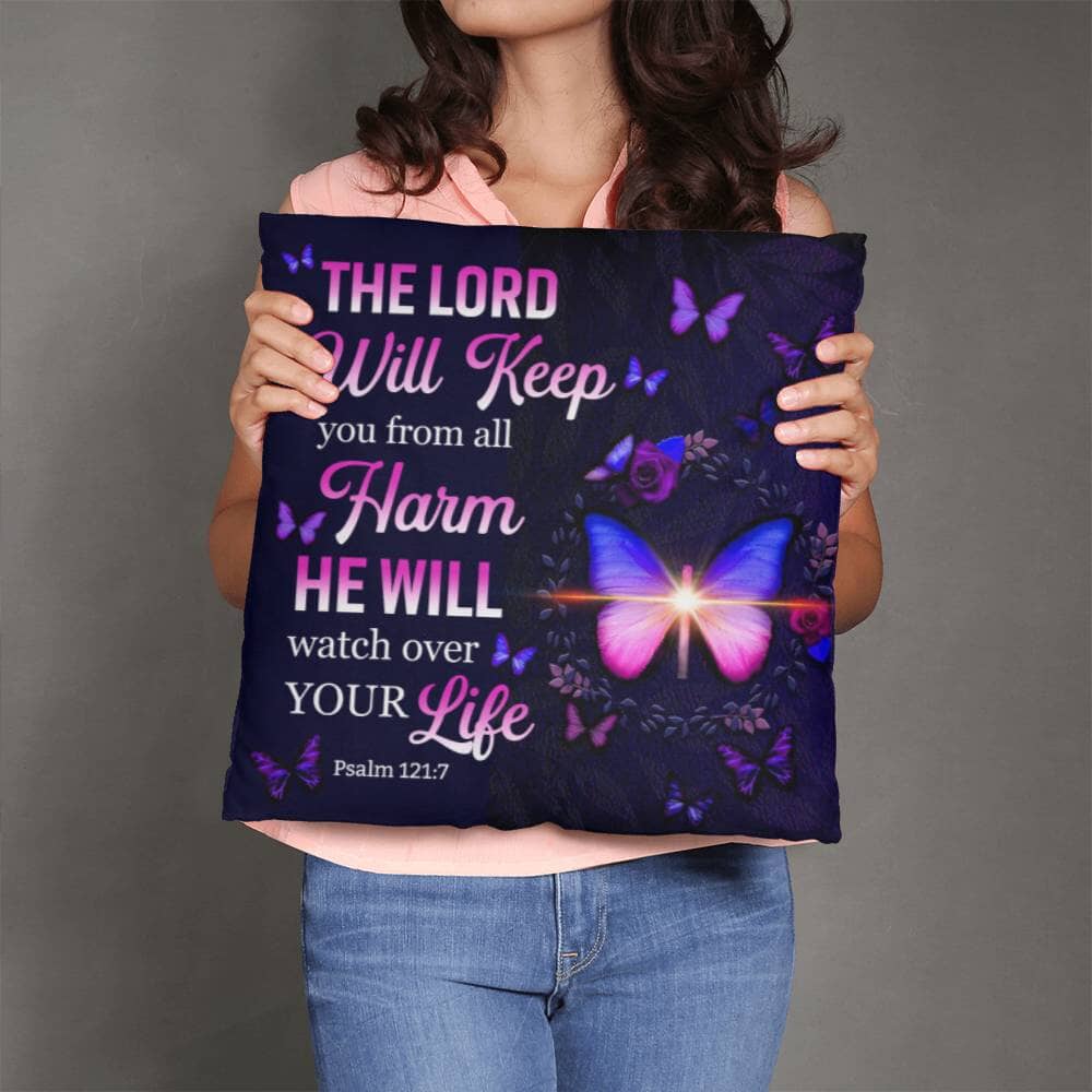 Faith - The Lord Will Keep You - Psalm 121:7 - Classic Throw Pillows - The Shoppers Outlet