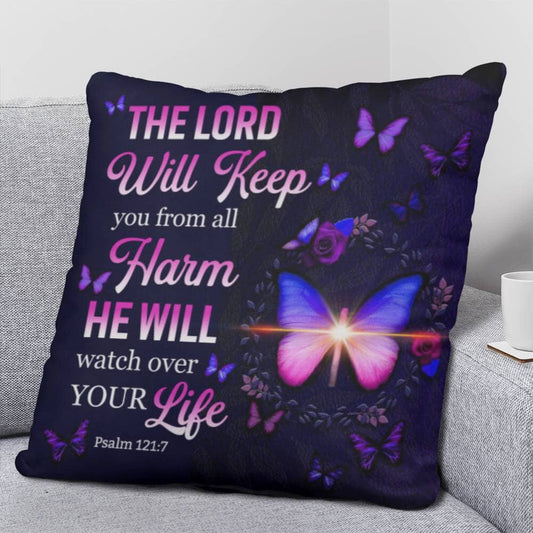 Faith - The Lord Will Keep You - Psalm 121:7 - Classic Throw Pillows - The Shoppers Outlet