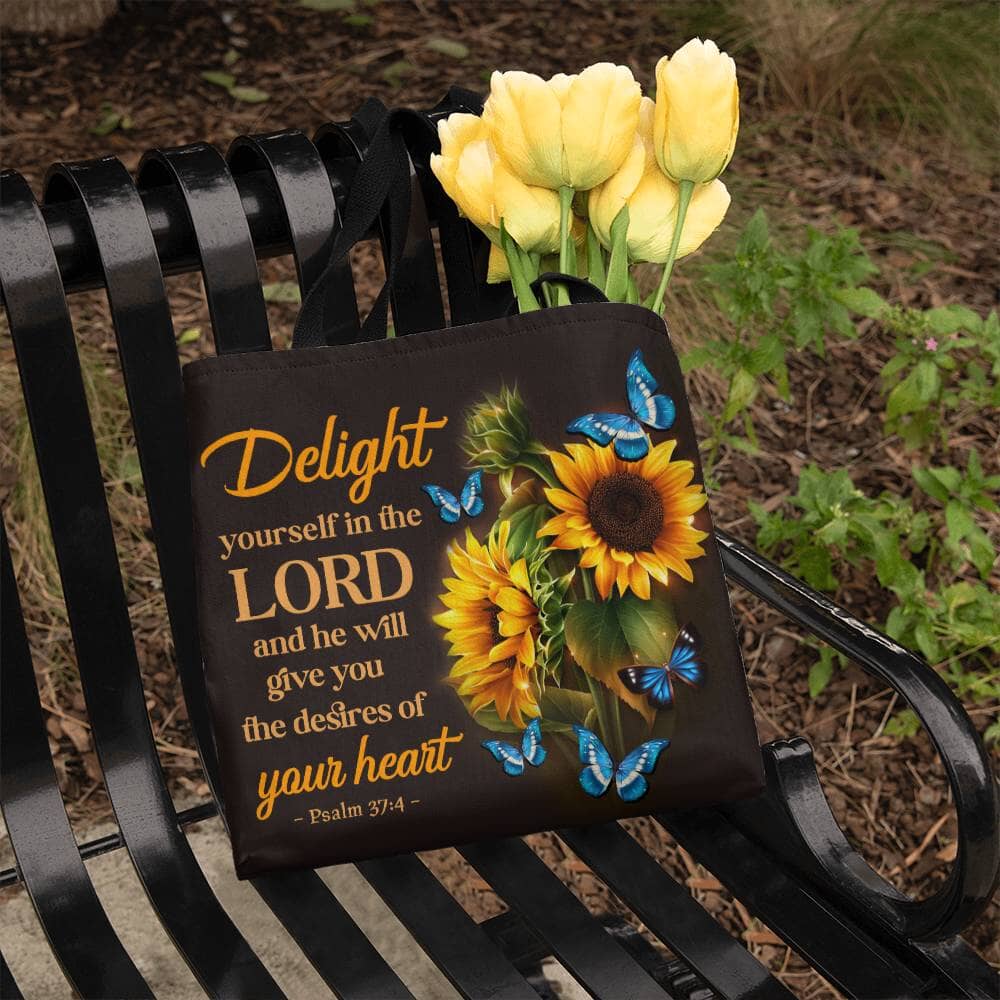 Faith - Delight Yourself In The Lord - Psalm 37:4 - Classic Tote Bag - The Shoppers Outlet