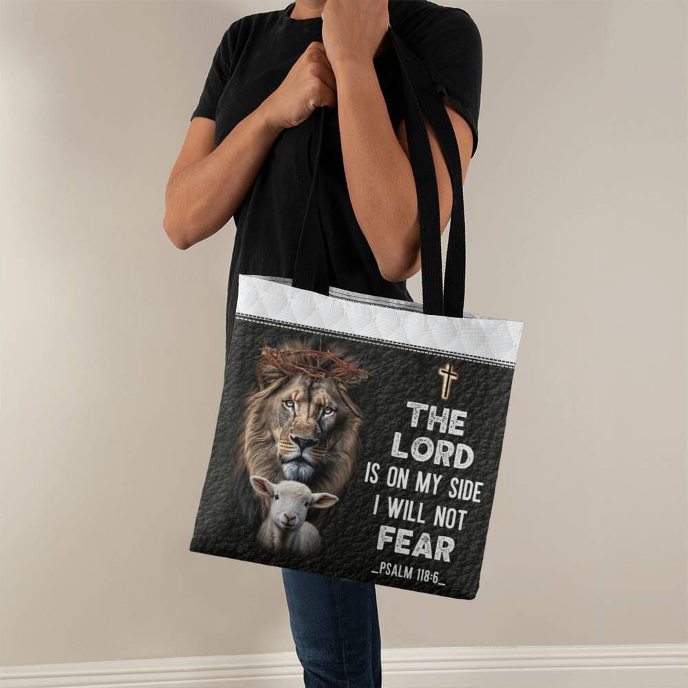 Faith - The Lord Is On My Side I Will Not Fear - Psalm 118:6 - Classic Tote Bags - The Shoppers Outlet