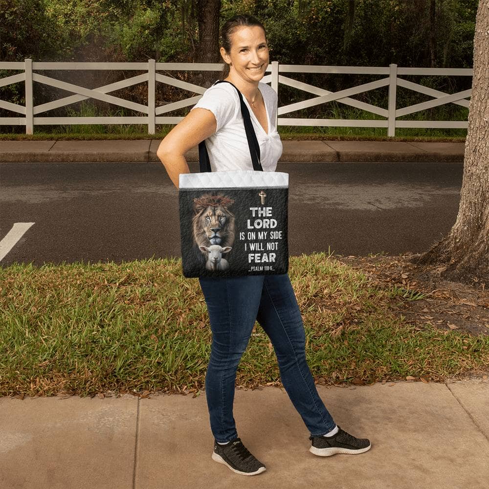Faith - The Lord Is On My Side I Will Not Fear - Psalm 118:6 - Classic Tote Bags - The Shoppers Outlet