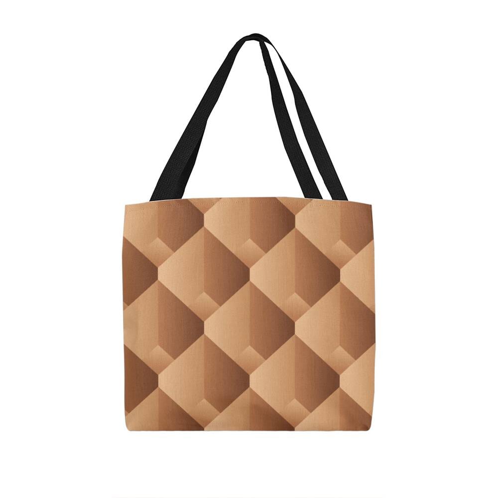 Brown and Beige Geometric Pattern - Classic Tote Bags - The Shoppers Outlet