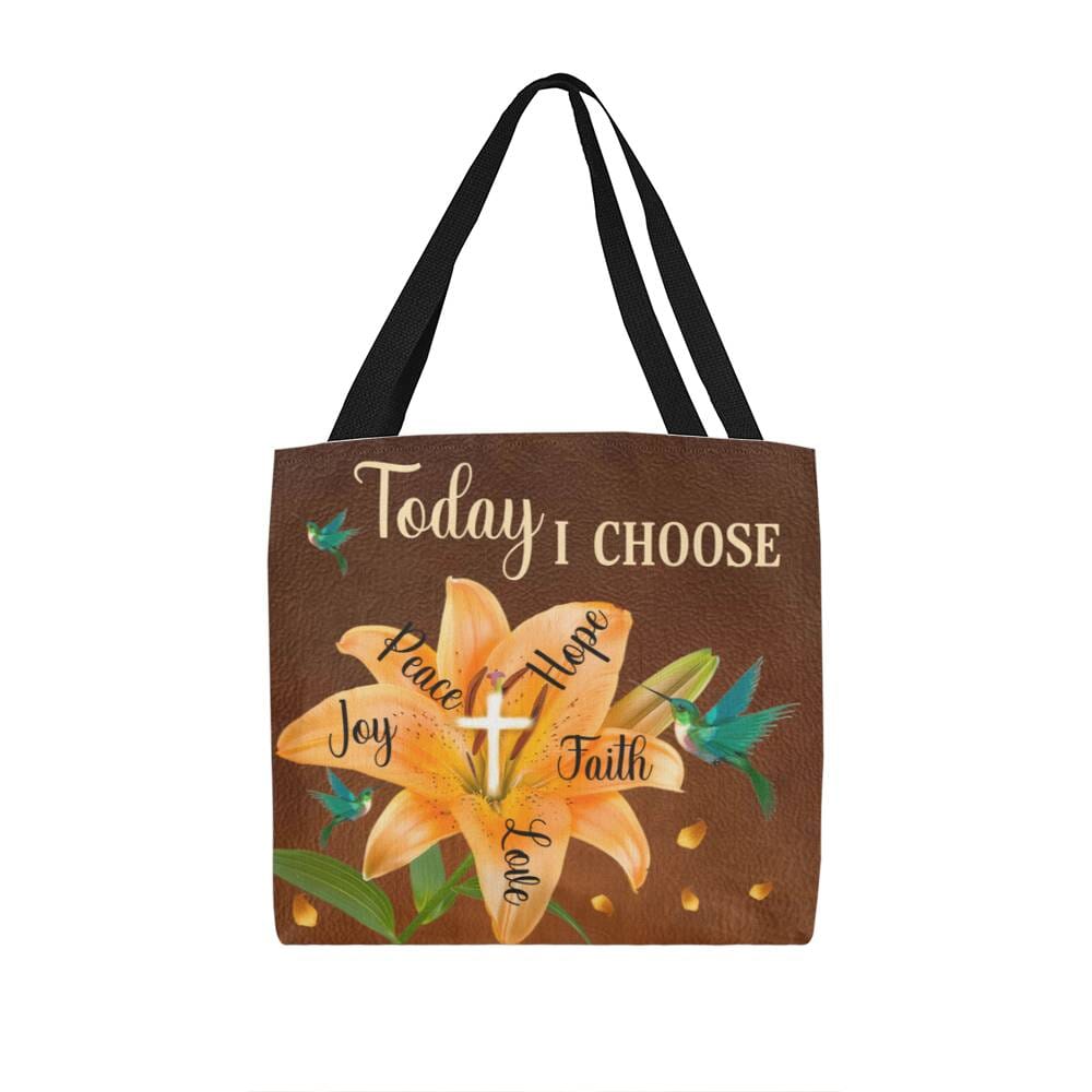 Inspirational - Today I Choose Faith Joy Peace Hope Love  - Classic Tote Bags - The Shoppers Outlet