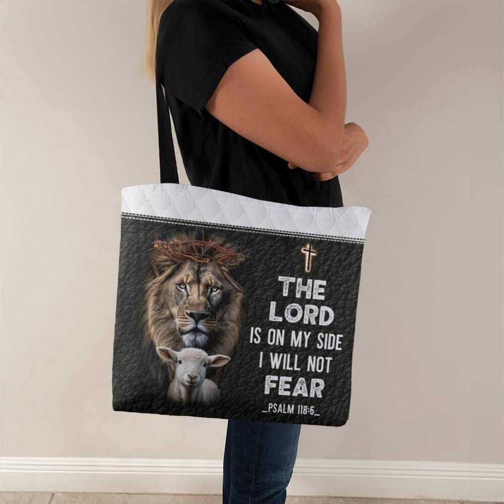 Faith - The Lord Is On My Side I Will Not Fear - Psalm 118:6 - Classic Tote Bags - The Shoppers Outlet