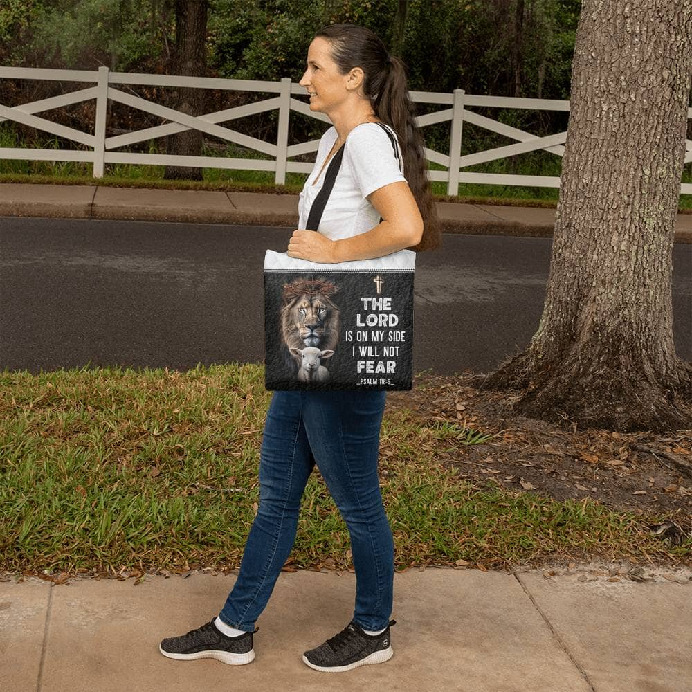 Faith - The Lord Is On My Side I Will Not Fear - Psalm 118:6 - Classic Tote Bags - The Shoppers Outlet
