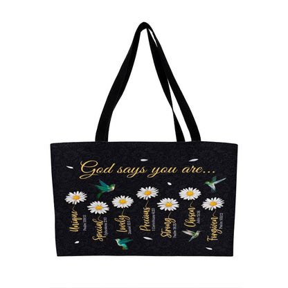 Faith - God Says You Are - Weekender Tote Bags - The Shoppers Outlet