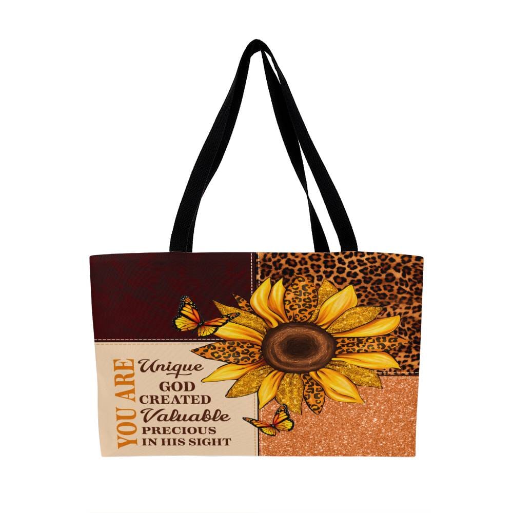 Inspirational - You Are Unique God Created Valuable Precious In His Sight - Weekender Tote Bags - The Shoppers Outlet