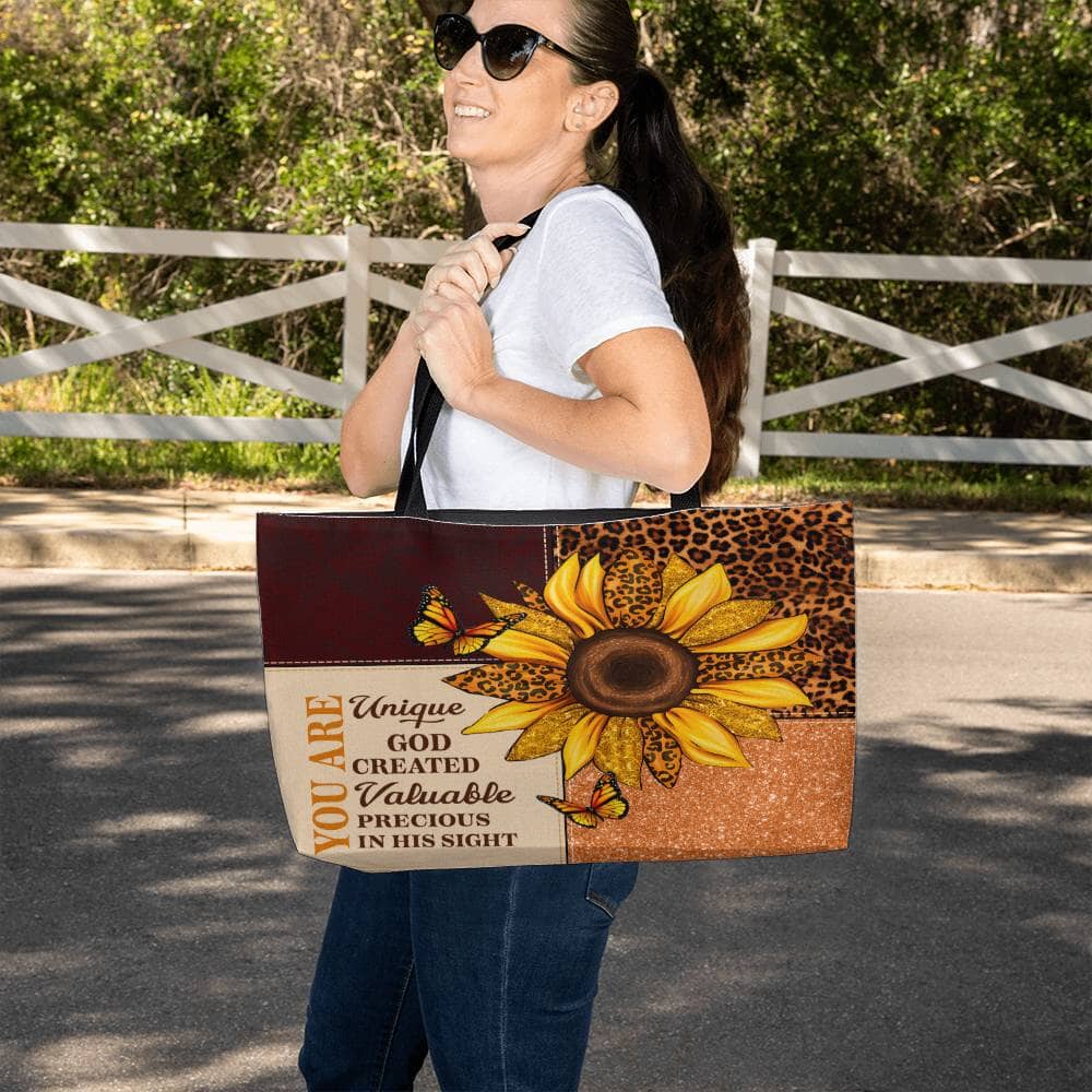 Inspirational - You Are Unique God Created Valuable Precious In His Sight - Weekender Tote Bags - The Shoppers Outlet