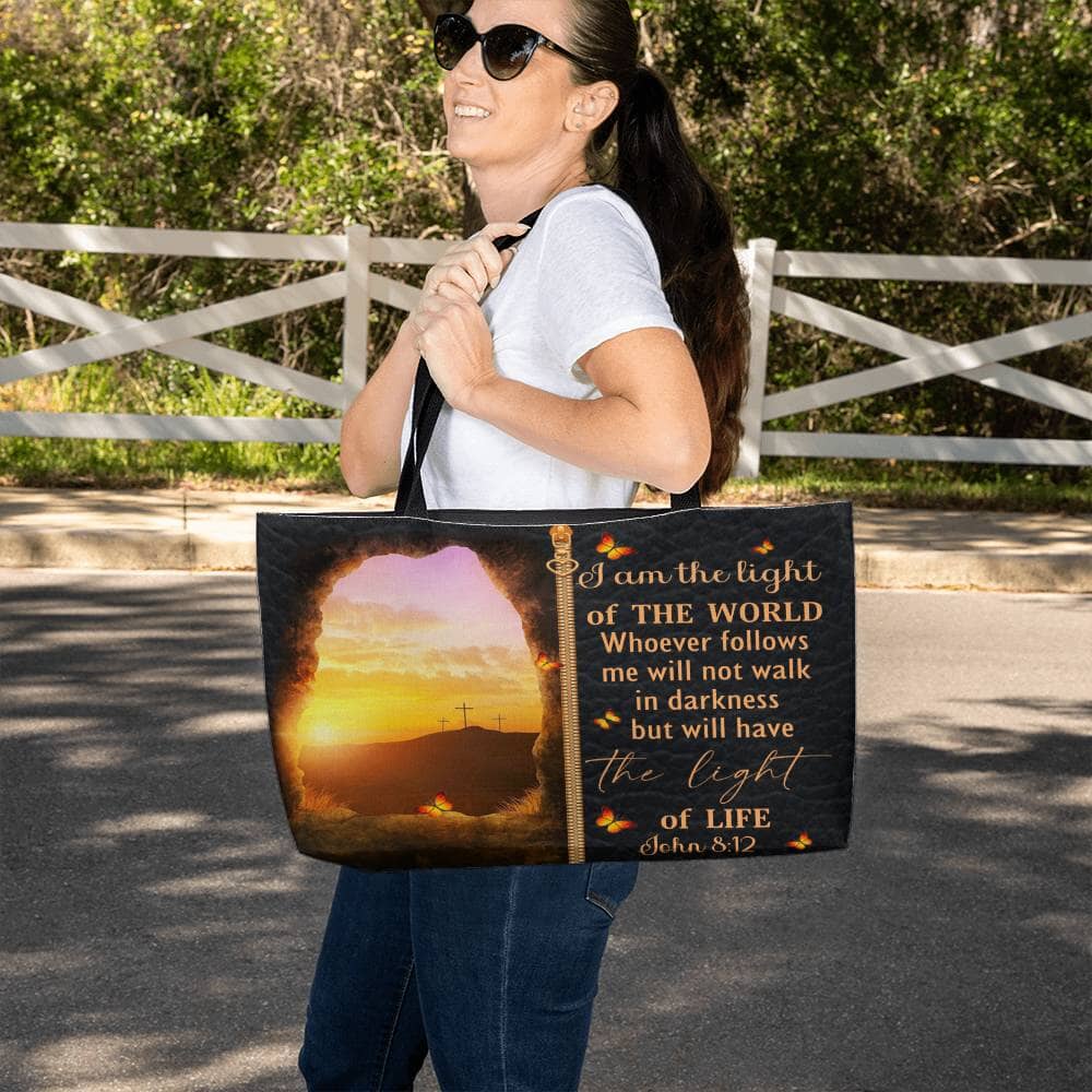 Faith - I Am The Light Of The World - John 8:12 - Weekender Tote Bag - The Shoppers Outlet