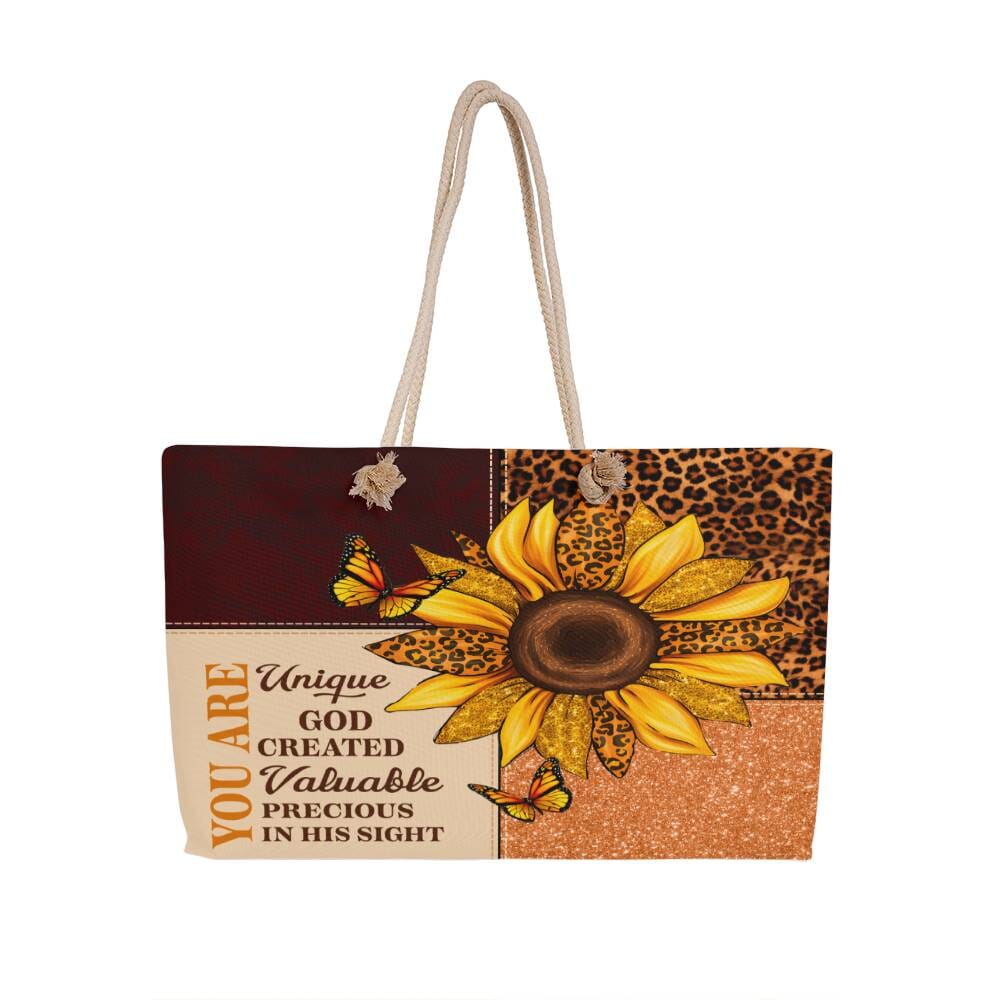 Inspirational - You Are Unique God Created Valuable Precious In His Sight - Weekender Tote Bags - The Shoppers Outlet