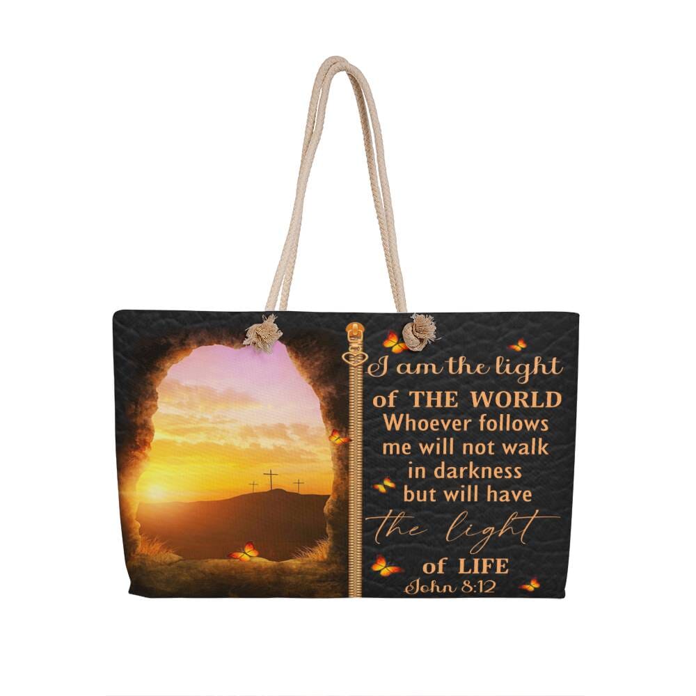 Faith - I Am The Light Of The World - John 8:12 - Weekender Tote Bag - The Shoppers Outlet