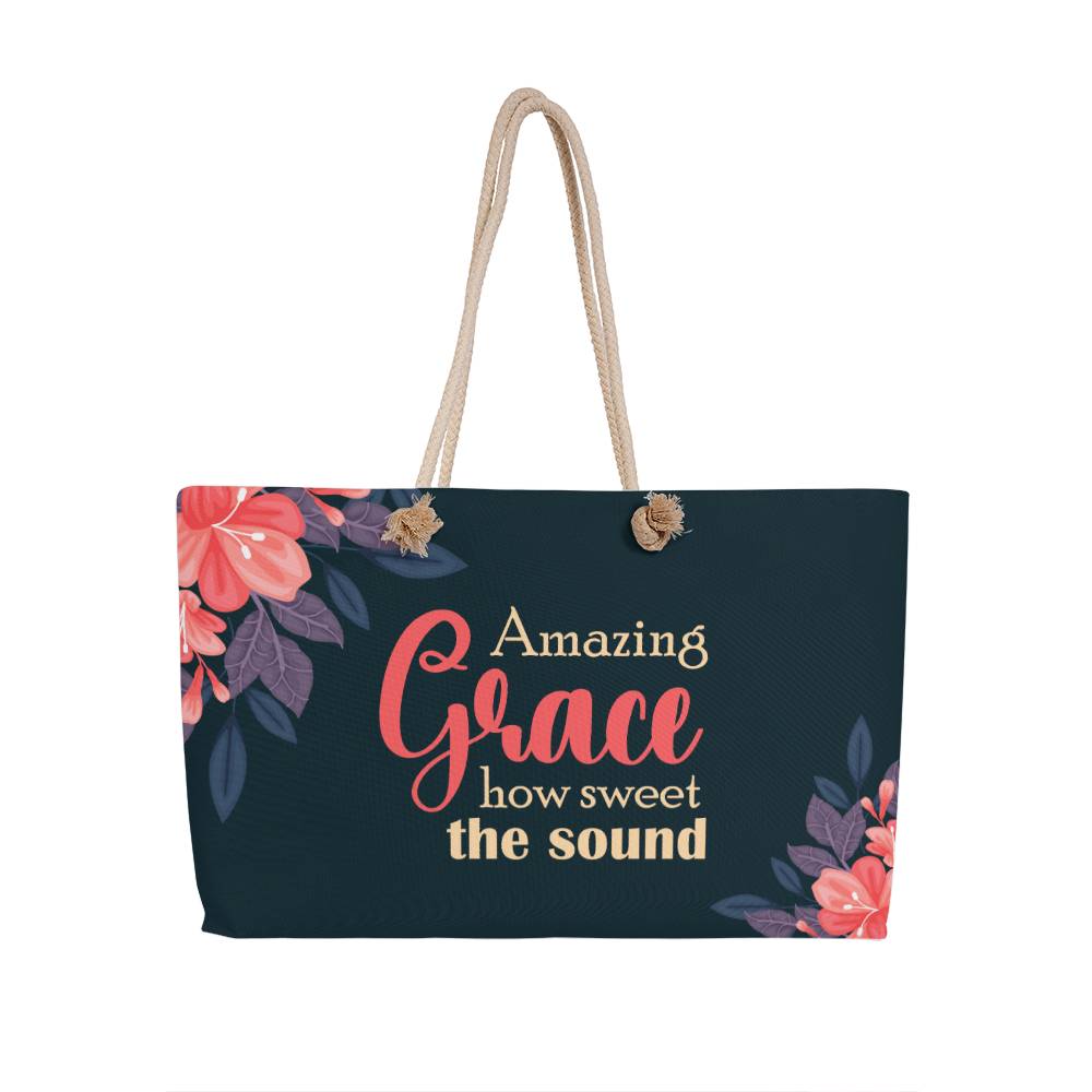 Motivational - Amazing Grace How Sweet The Sound - Weekender Tote Bags - The Shoppers Outlet