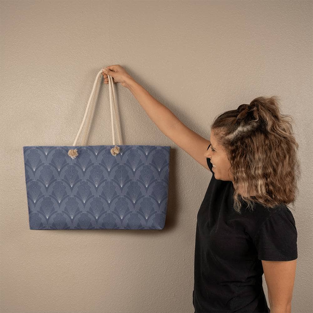 Gray Spearhead White Tip Design - Weekender Tote Bags - The Shoppers Outlet